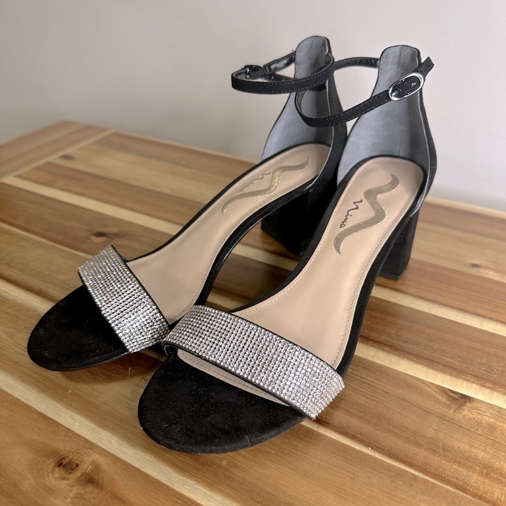 NINA CRYSTAL STRAP DRESS SANDALS